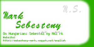 mark sebesteny business card